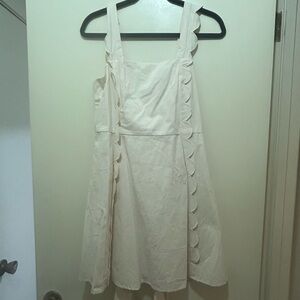 Chic Cream Scalloped Mini Dress
